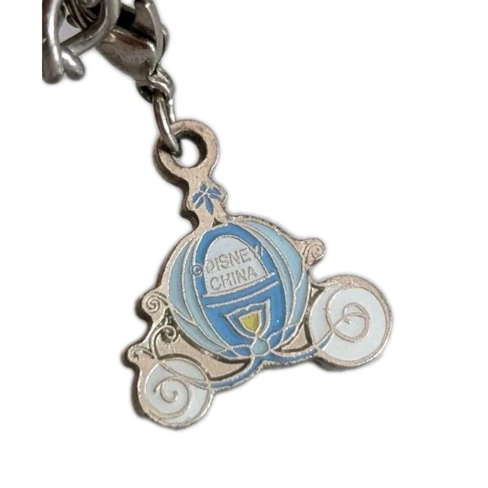 Disney Cinderella Pumpkin Carriage Clip On Charm Bracelet Blue Enamel